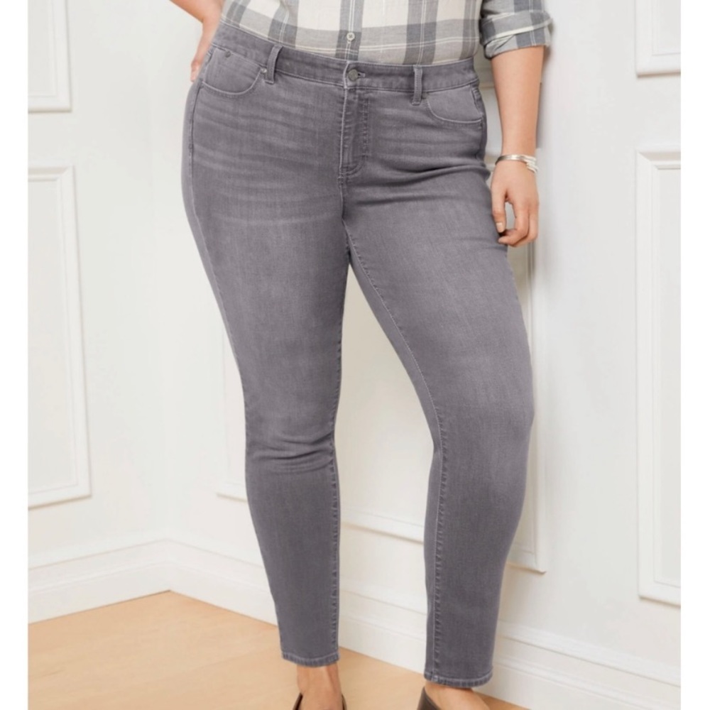 TALBOTS 🩶GRAY WASH🩶 5-POCKET SLIM ANKLE JEANS PLUS SIZE 18W 🌟EUC🌟